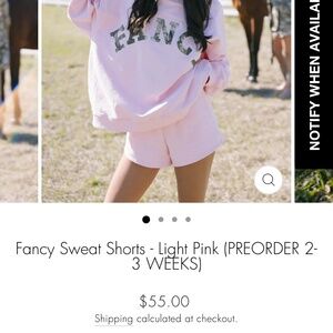 Fancy Sweat Shorts- Light Pink